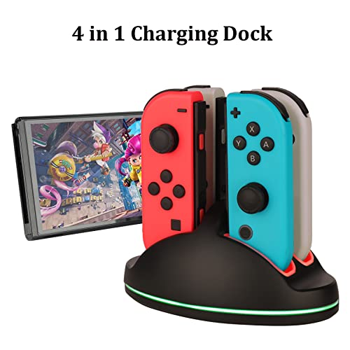 23 in 1 Carrying Case with Steering Wheels Screen Protectors Charging Dock Grips Caps A63167
