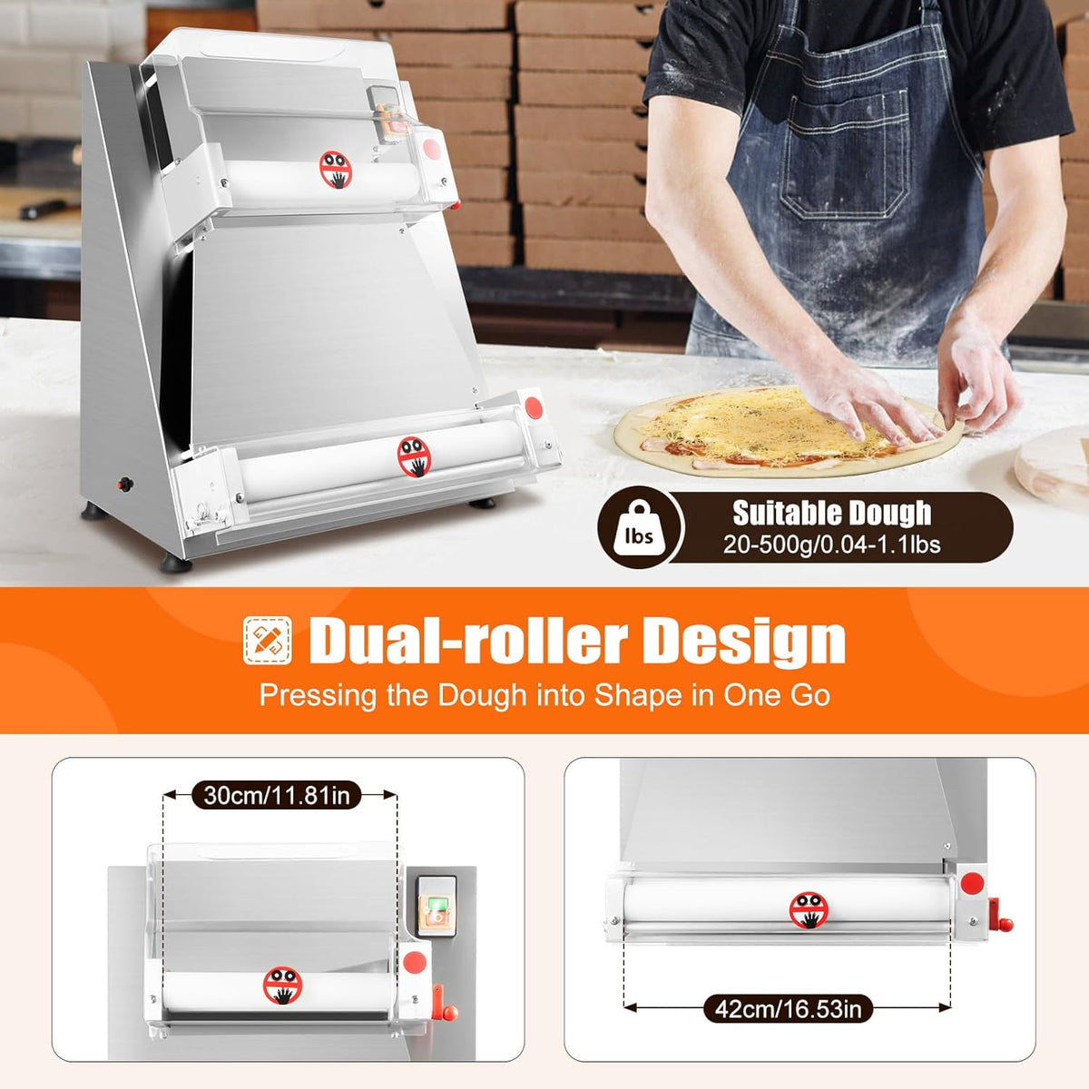 4-15 Inch Automatic Commercial Electric Pizza Dough Sheeter Machine R972396