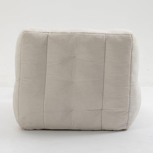 Blue Fluffy Bean Bag Chair with Memory Foam and Ottoman A489324