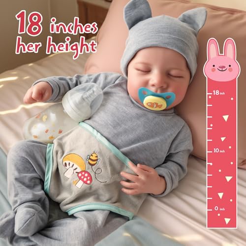 17 Inch Silicone Realistic Reborn Baby Doll with Feeding Kit X15841