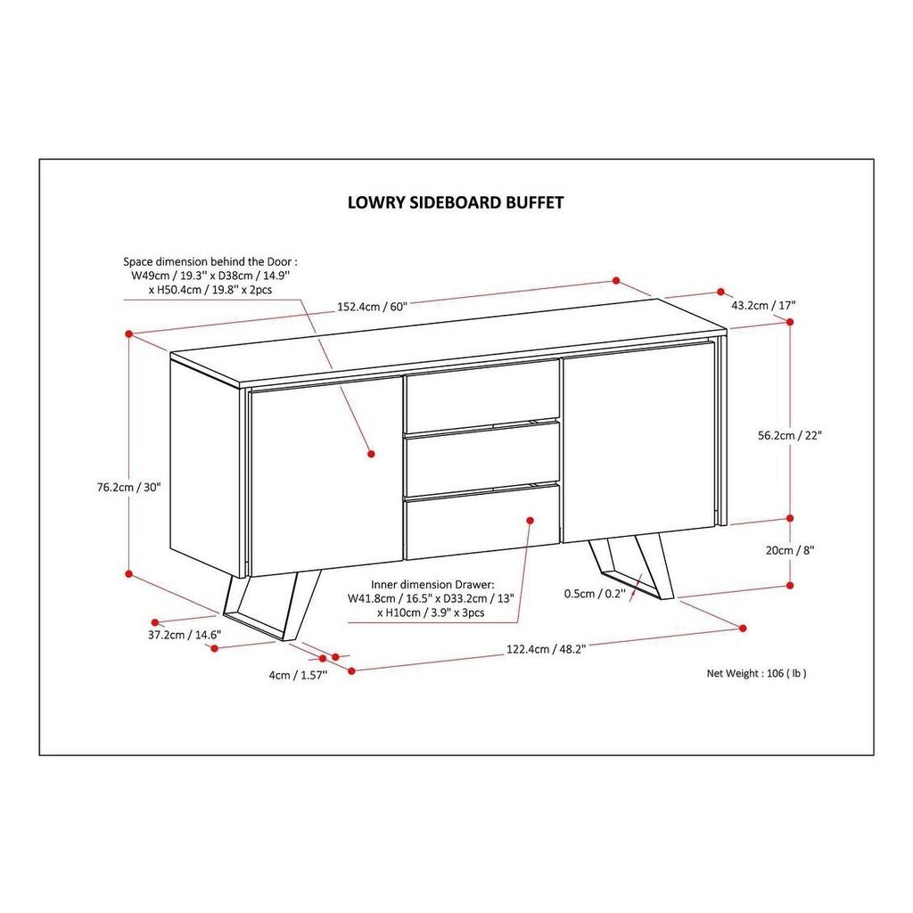 Solid Acacia Sideboard Buffet O244
