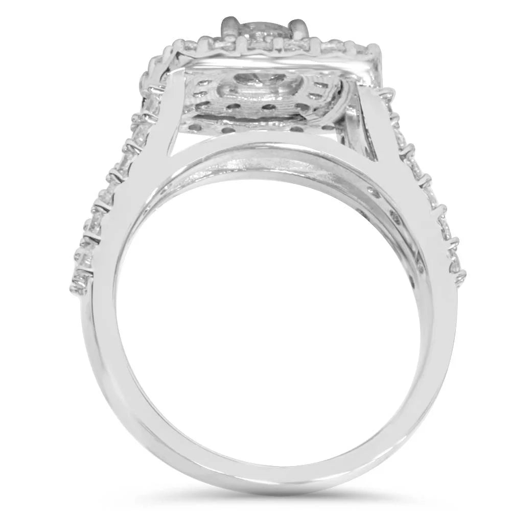 2 Ct Diamond Engagement Halo Ring Set L364