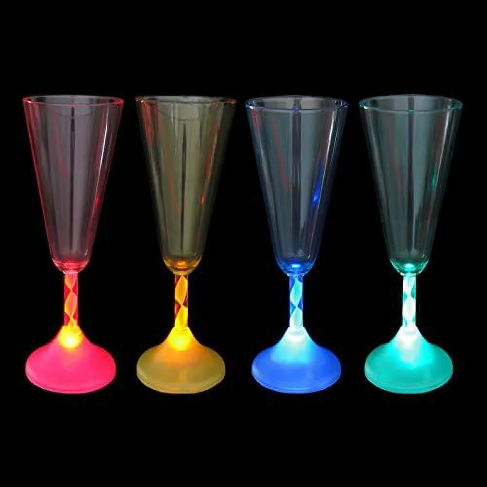 6 Oz LED Light Up Champagne Flutes Set Of 6 U8000
