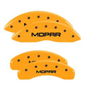 4 Caliper Covers Black Char Mopar Yellow Finish N66343