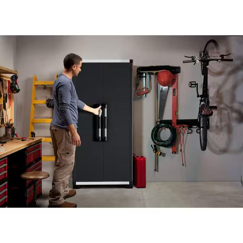 Black Plastic Freestanding Cabinet X107103