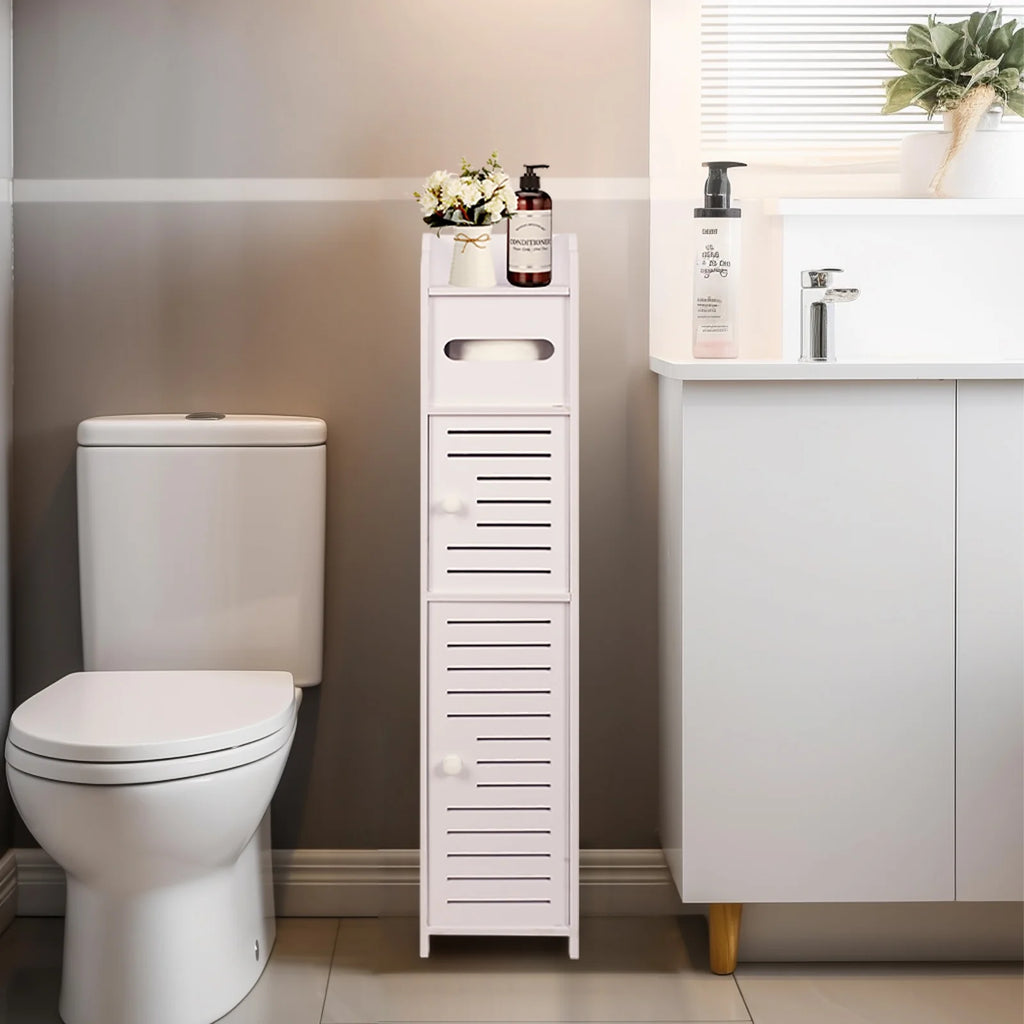 White Freestanding Bathroom Storage Shelf V60678