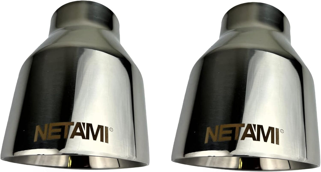 2.5" to 4" Stainless Steel Double Wall Chrome Polished Exhaust Tip 2-Pack P737