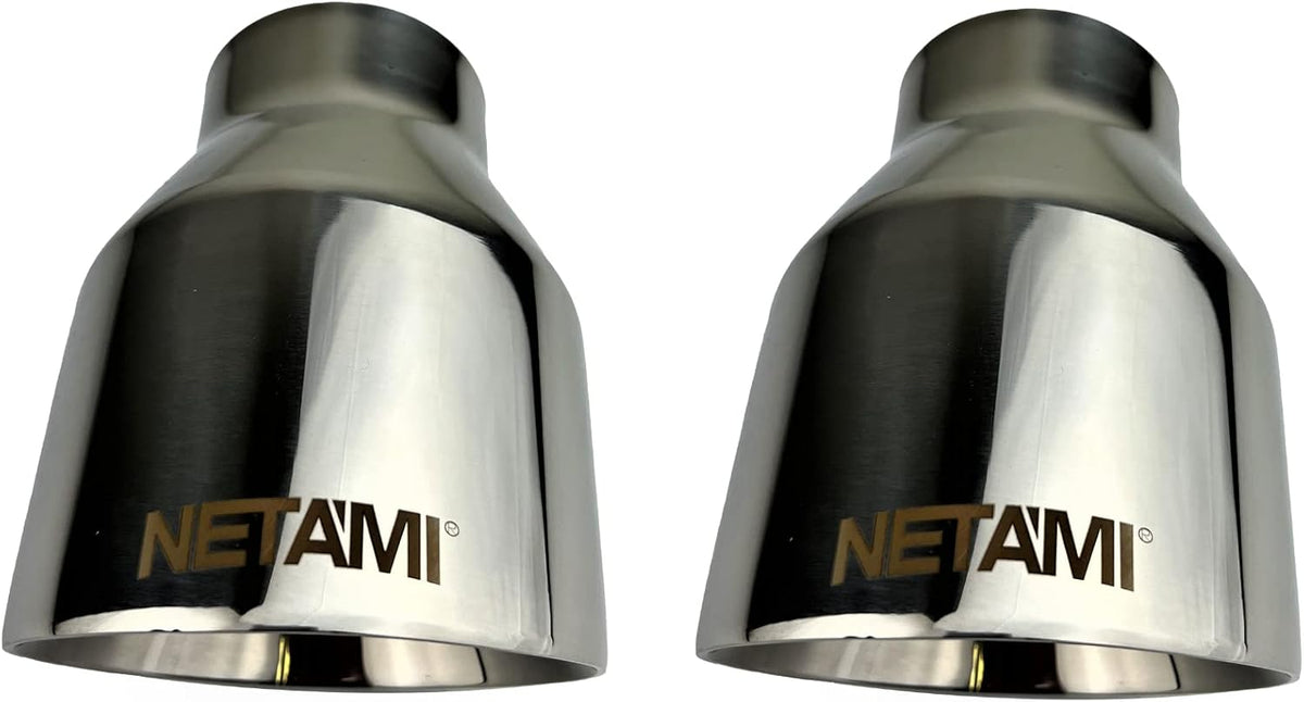 2.5" to 4" Stainless Steel Double Wall Chrome Polished Exhaust Tip 2-Pack P737