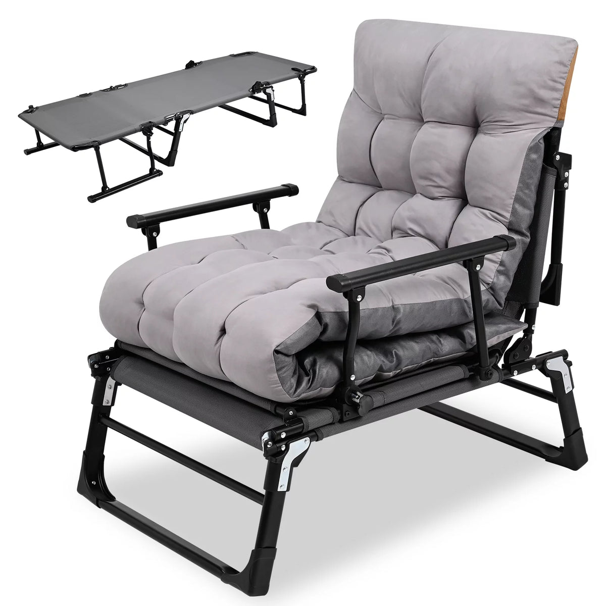Folding Camping Cot with Mattress and Pillow F67812