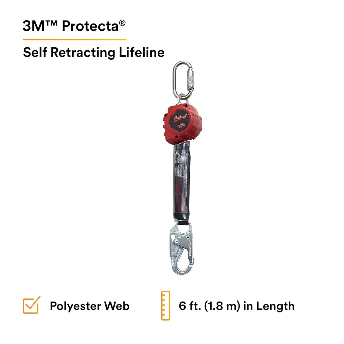 Self Retracting Lifeline with Steel Snap Hook and Carabiner V26165