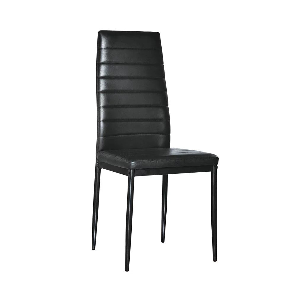 Set of 4 Black PU Leather Dining Side Chairs V83136