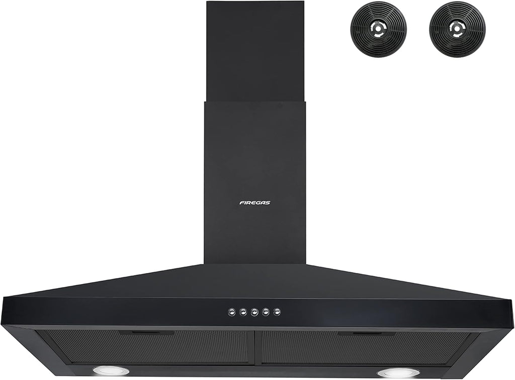 Stainless Steel Wall Mount Range Hood with 3 Speed Exhaust Fan and Aluminum Mesh Filters D972