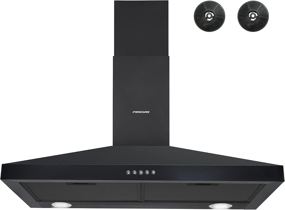 Stainless Steel Wall Mount Range Hood with 3 Speed Exhaust Fan and Aluminum Mesh Filters D972