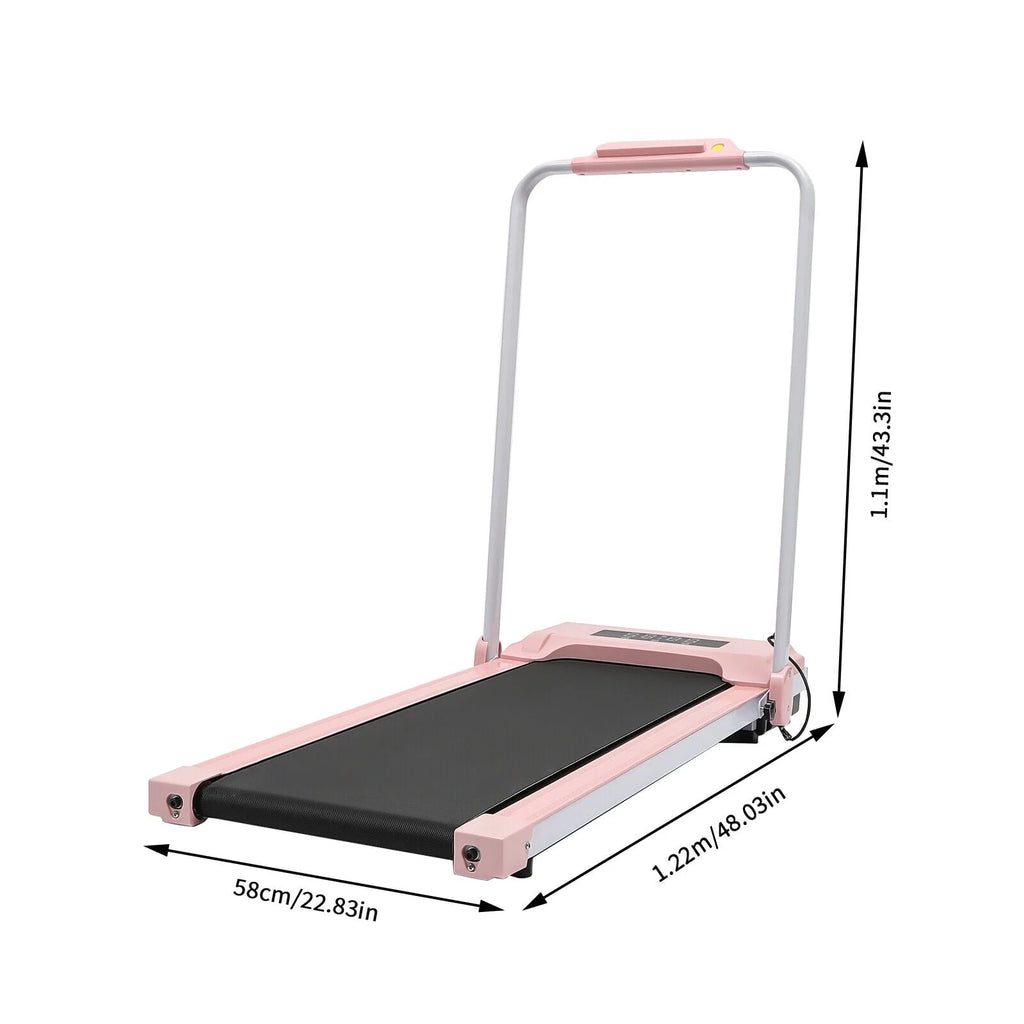 Folding Compact Treadmill 220 lbs Capacity Pink/Black Y307