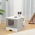 Enclosed 2 Ways Anti-splash Cat Litter Box V9607