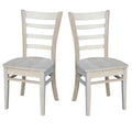 Solid Wood Side Chair Set of 2 Unfinished S319686