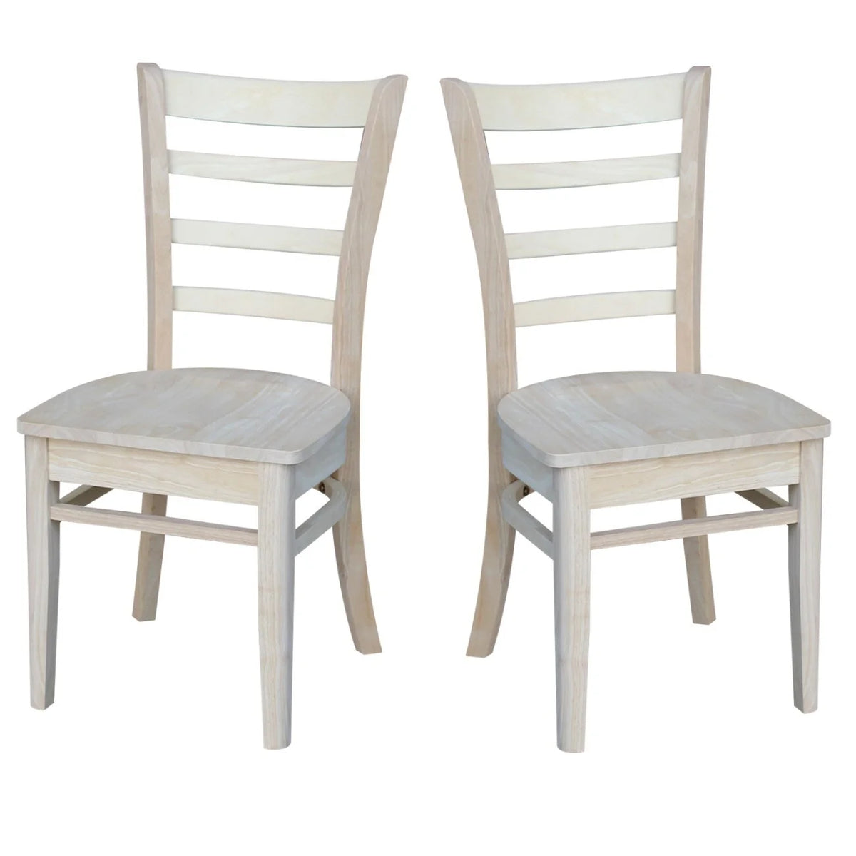 Solid Wood Side Chair Set of 2 Unfinished S319686