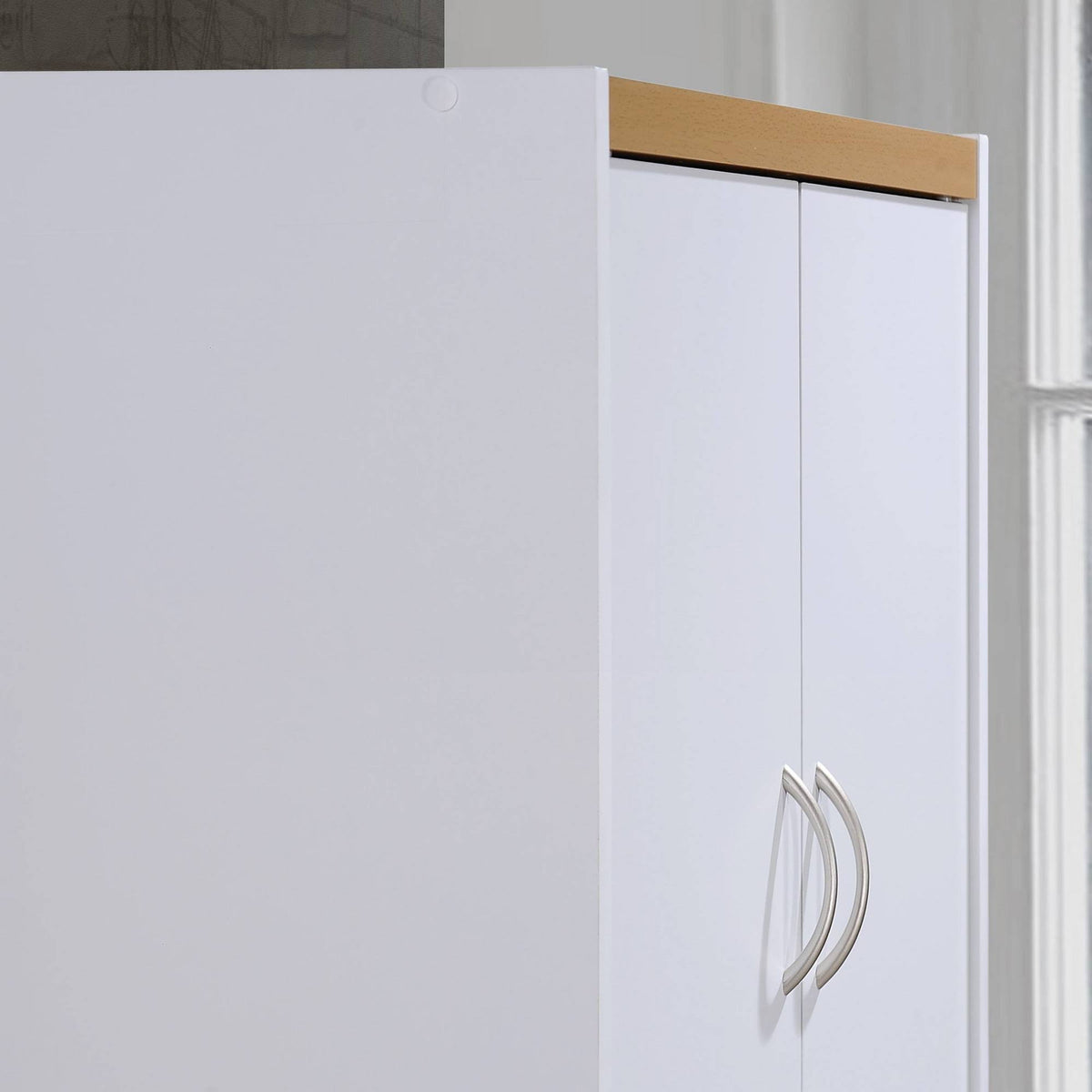 White 4-Door Kitchen Pantry Cabinet with 4 Shelves H42831
