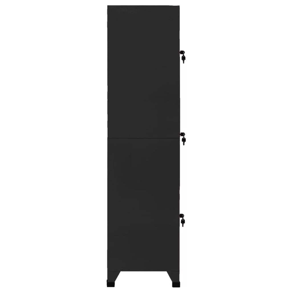 Black Steel Locker Cabinet with 3 Lockable Doors E322