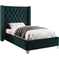 Green Velvet Twin Bed G5782