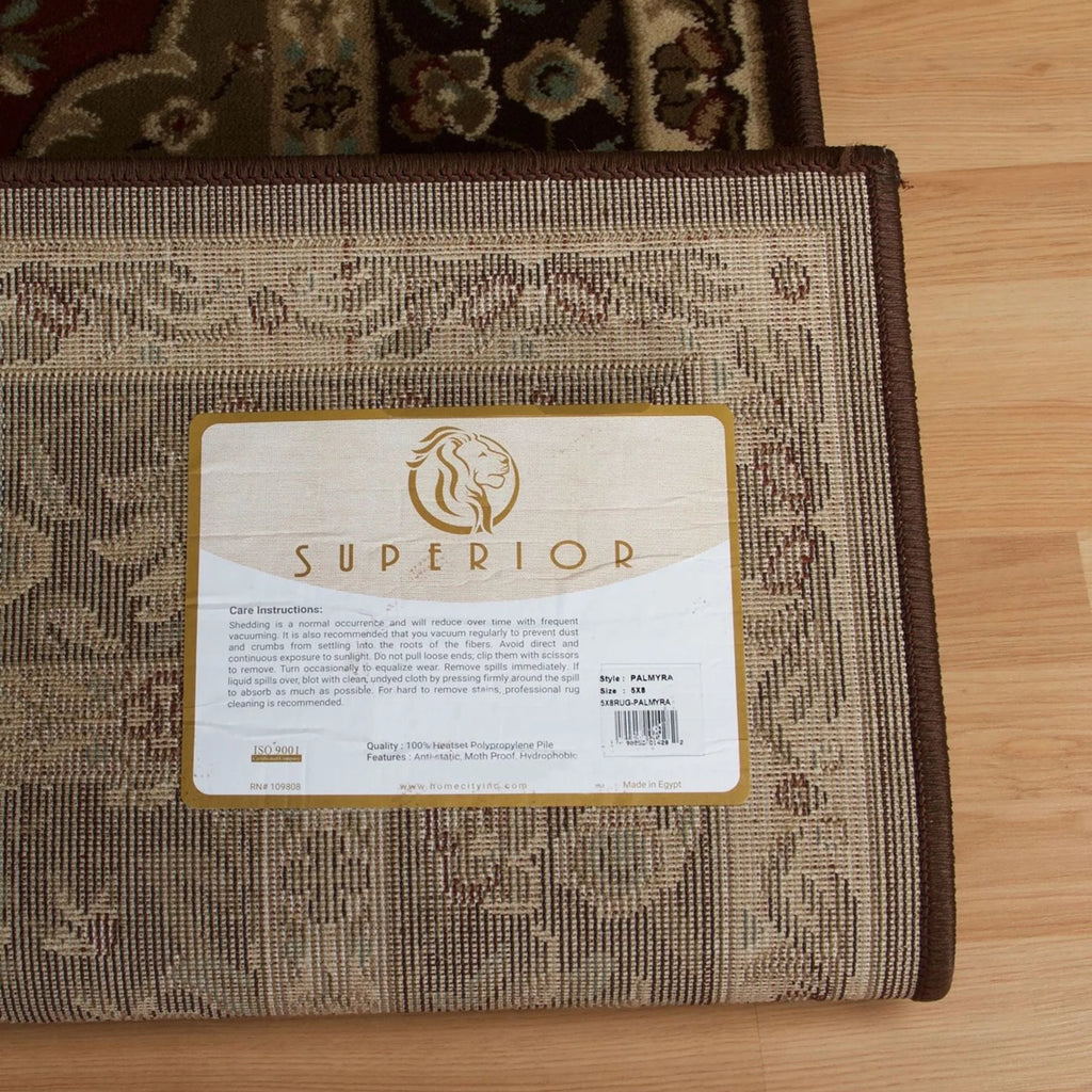 Chocolate 8' x 10' Floral Indoor Area Rug A12472