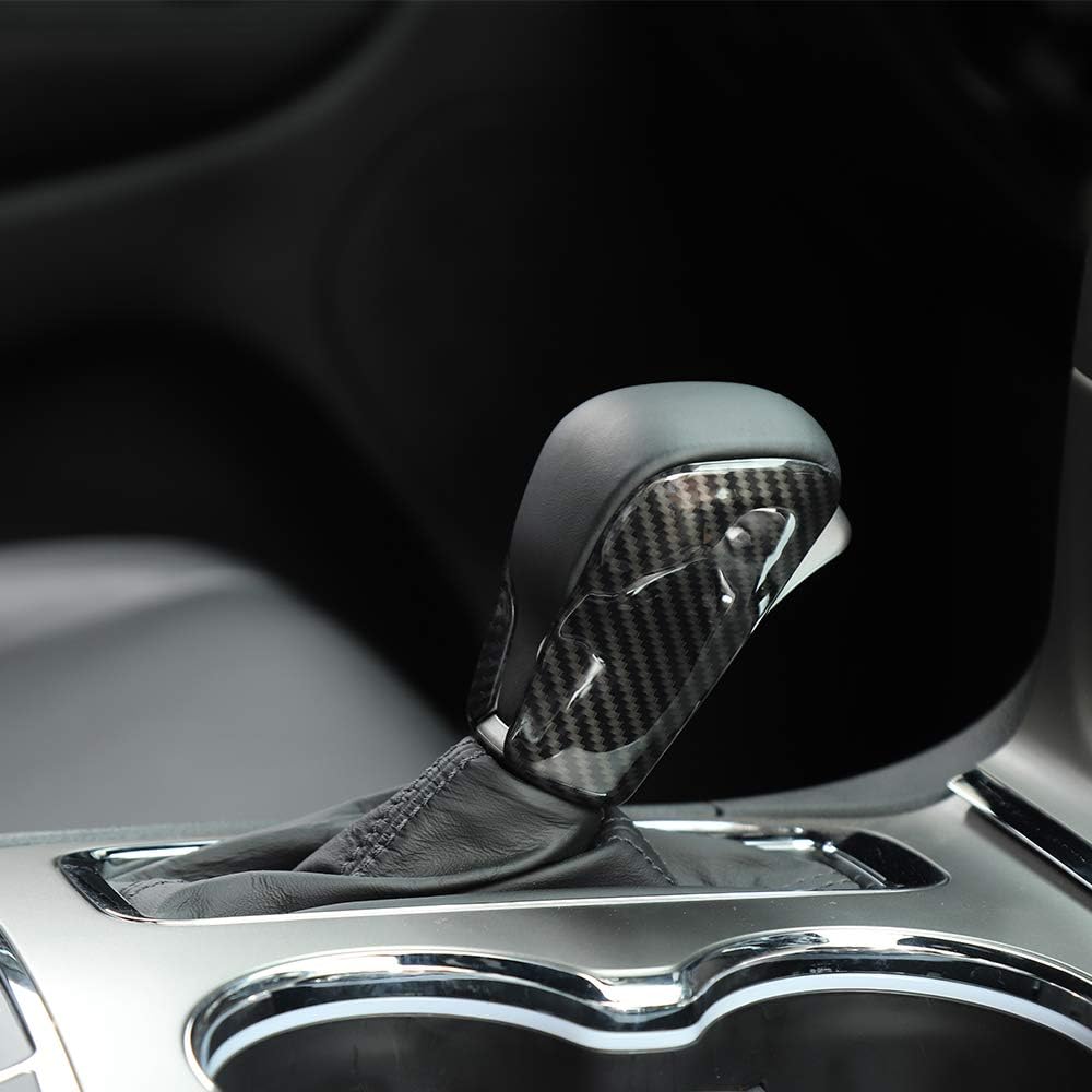 Carbon Fiber Grain Gear Shift Knob Trim 2 Pack J108