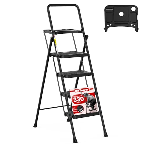 Folding Steel Step Stool with Handrail G61839