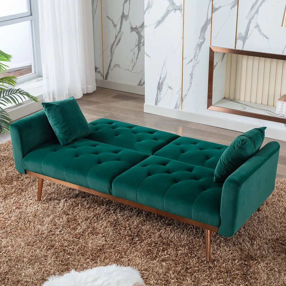 Green Button Tufted Loveseat Sofa D22200