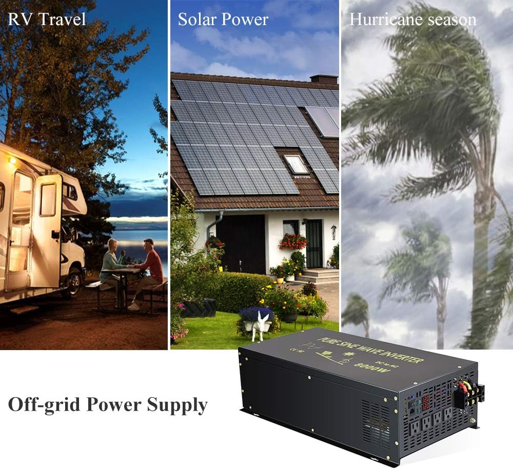 8000W Pure Sine Wave Power Inverter DC 36V to AC 120V A301
