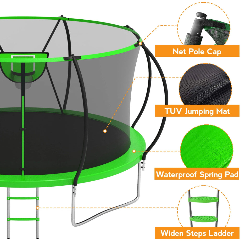 10FT Trampoline with Basketball Hoop and Light N3442