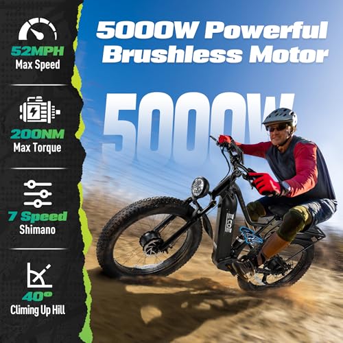 5000W Dual Motor Electric Bike 60V 32AH Battery 26x4 Fat Tire Full Suspension K430719