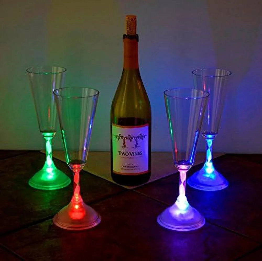 6 Oz LED Light Up Champagne Flutes Set Of 6 U8000