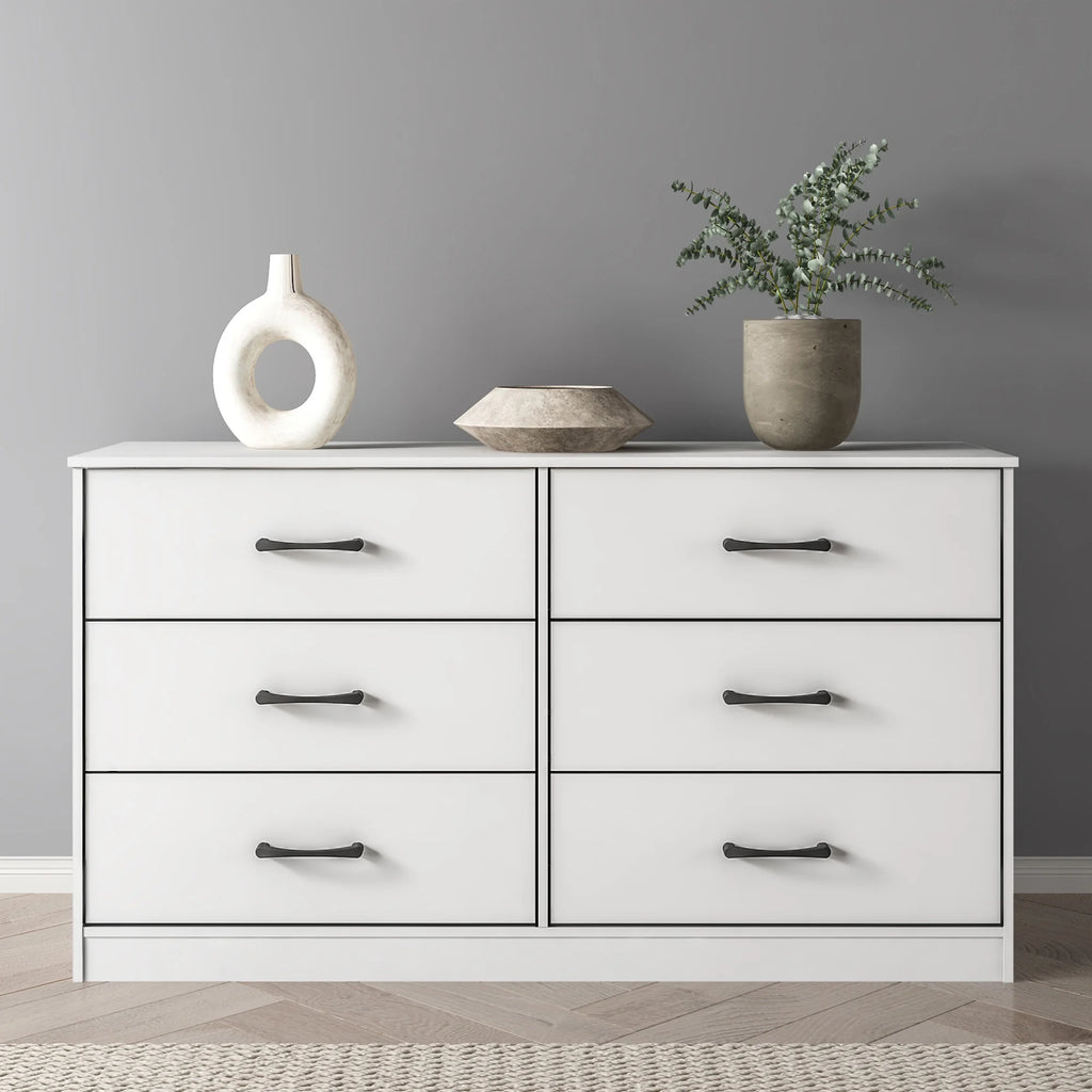 White 6 Drawer Dresser M486348