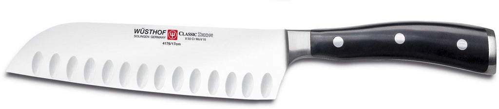 7-Inch Santoku Hollow Edge Black Knife G399829