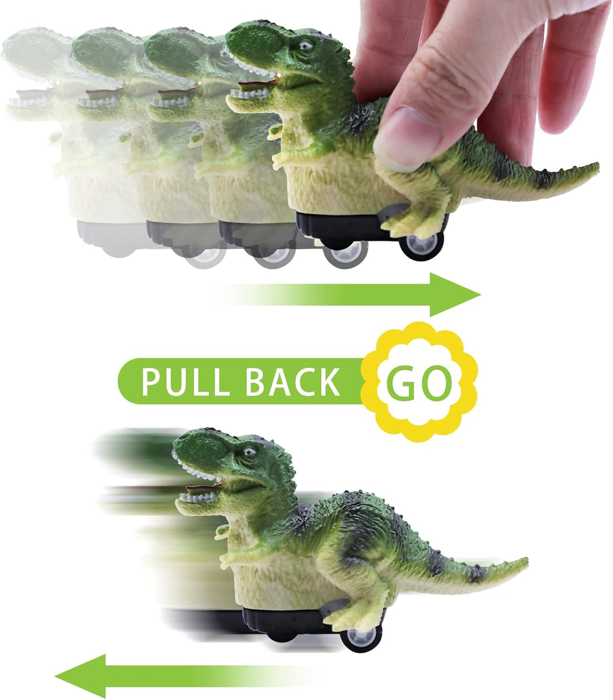 4 Pack Jumbo Prefilled Easter Eggs with Dinosaur Pull Back Cars G997