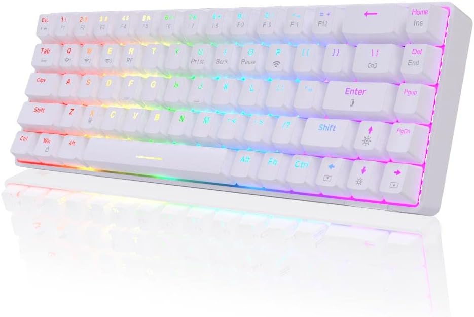 68 Key 65% Hot Swappable Mechanical Keyboard, Blue Switch, Black B6613