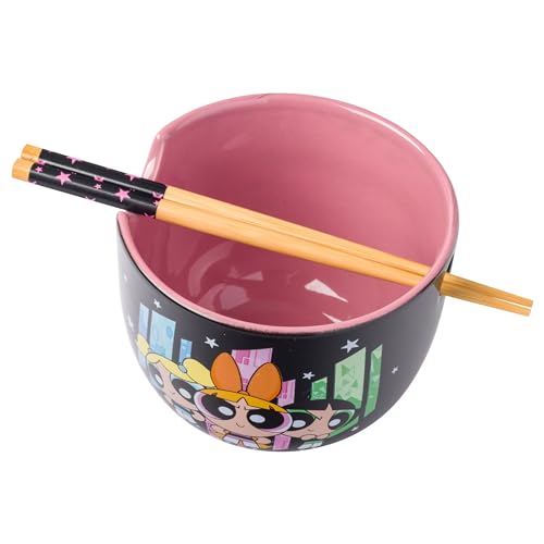 Pink 20 Ounces Ceramic Ramen Noodle Rice Bowl with Chopsticks F565