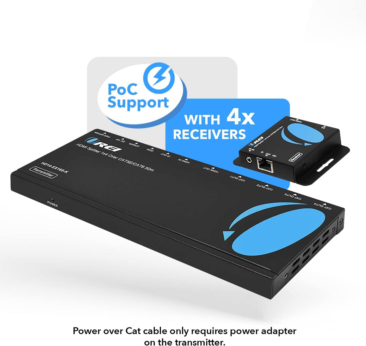 1x4 HDMI Extender Splitter over Single Cable CAT6/7 1080P with IR Remote H984