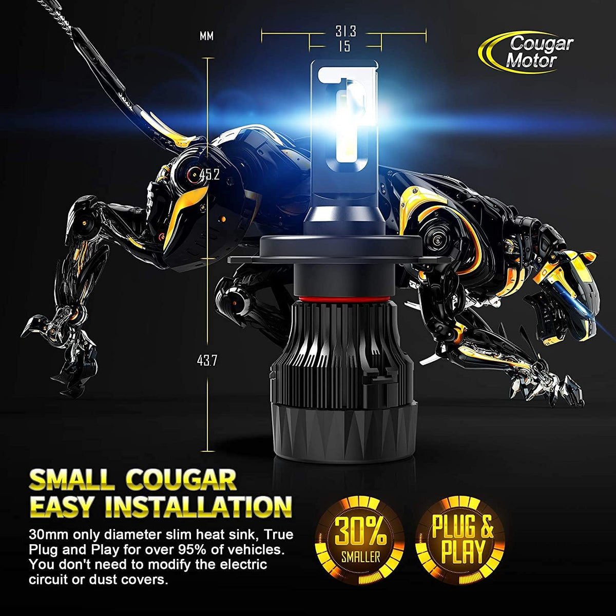 X-Small H4 LED Bulb, 6500K Cool White, Pack of 2 V59819