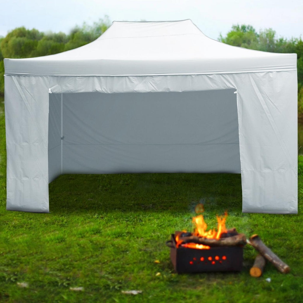 Silver Commercial Tent with 6 Removable Sidewall Q587901