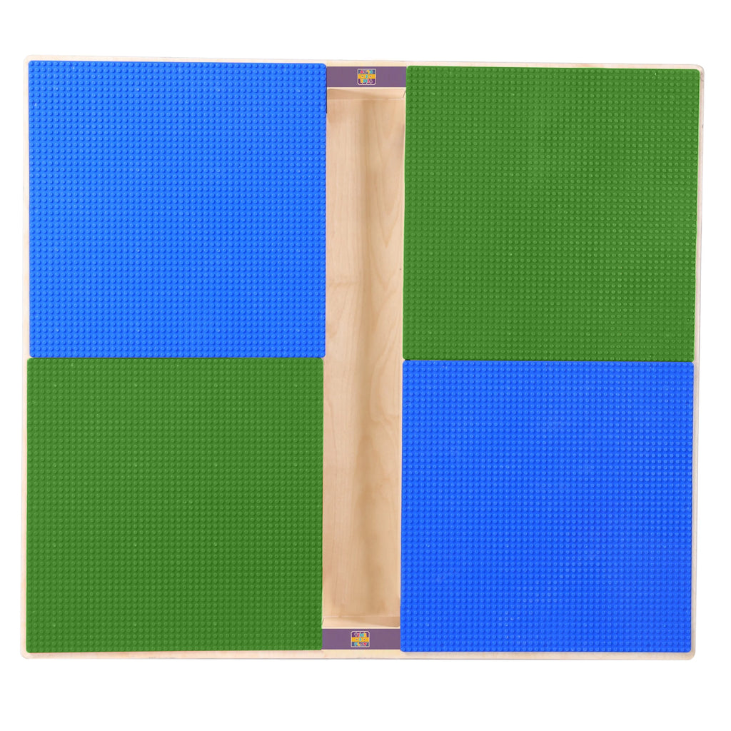 35" Square Birch Plywood Building Blocks Table with Wheels E15108