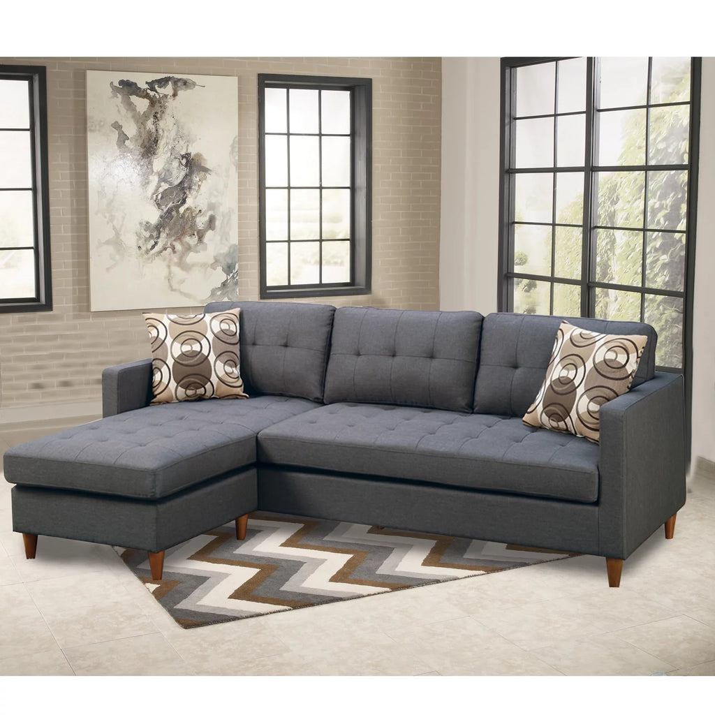 Gray 2 Piece Polyfiber Sectional with Pillows H5641