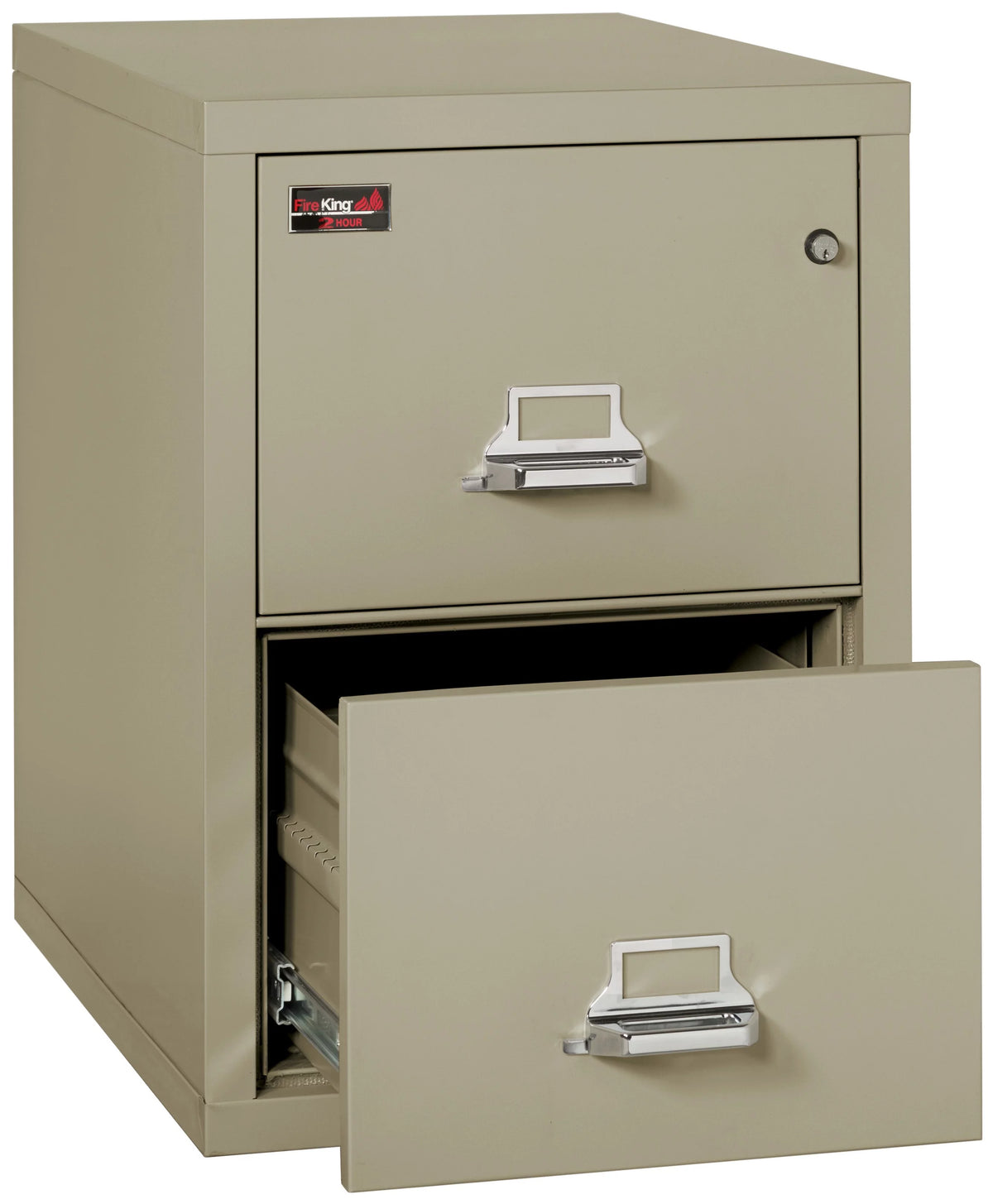 Two-Drawer Vertical Fire Resistant File Cabinet, Letter Size, Pewter P646041