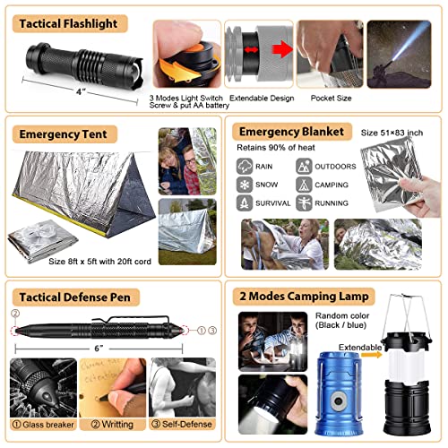 250Pcs Survival First Aid Kit with Molle Bag and Emergency Tent Q102