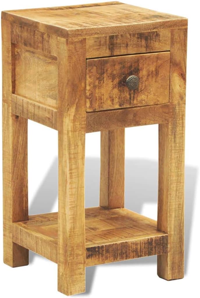 Solid Mango Wood 1 Drawer Side Table X990