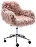 Fluffy Faux Fur Swivel Office Chair with Wheels D2524
