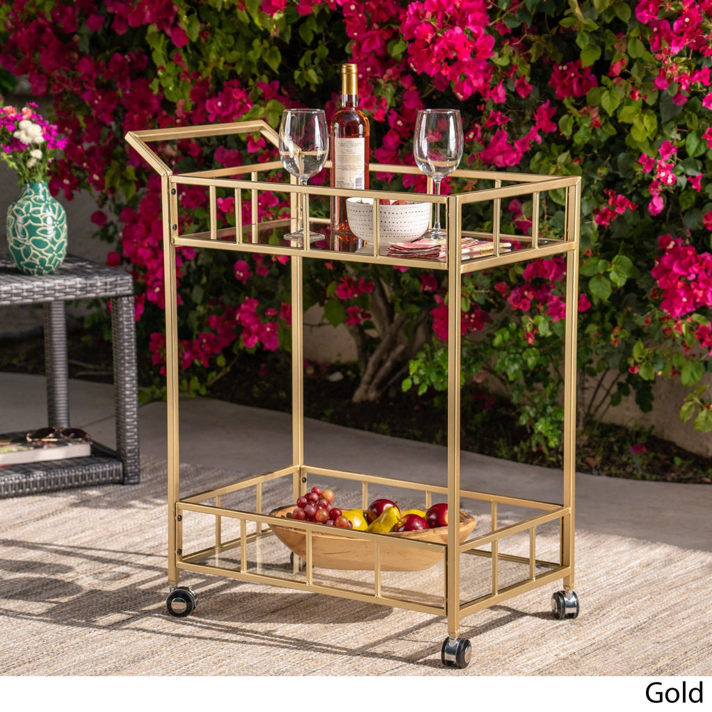 Black Glass Bar Cart K777