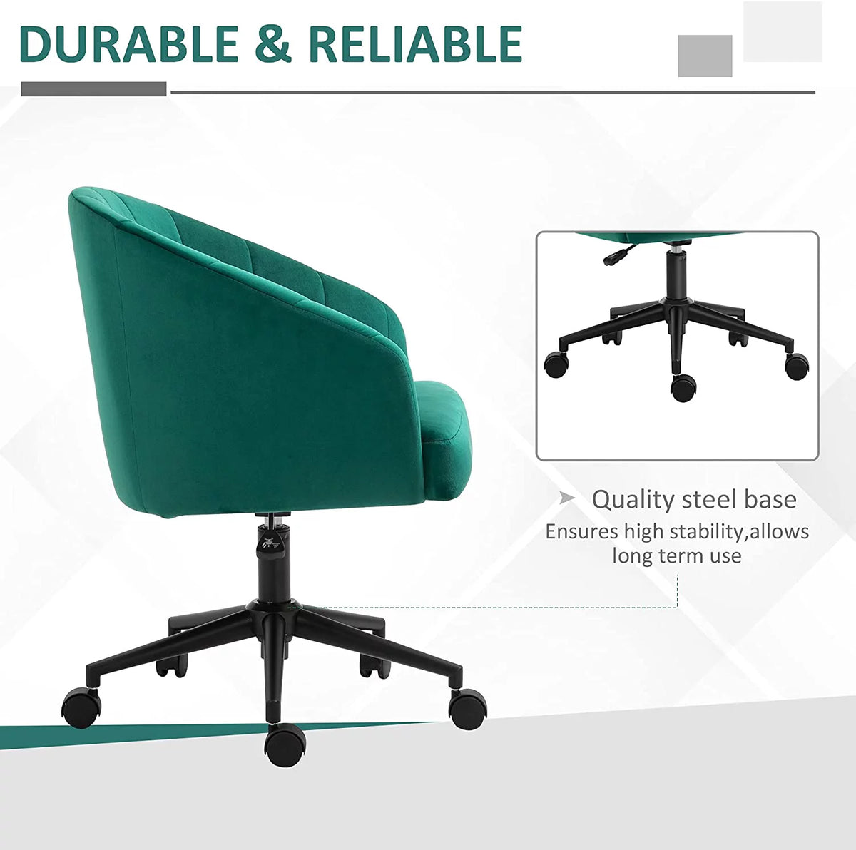 Green Fabric Swivel Desk Chair C878455