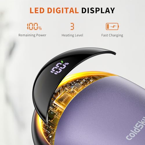 Rechargeable 2 Pack Magnetic Electric Hand Warmer with Digital Display P7744