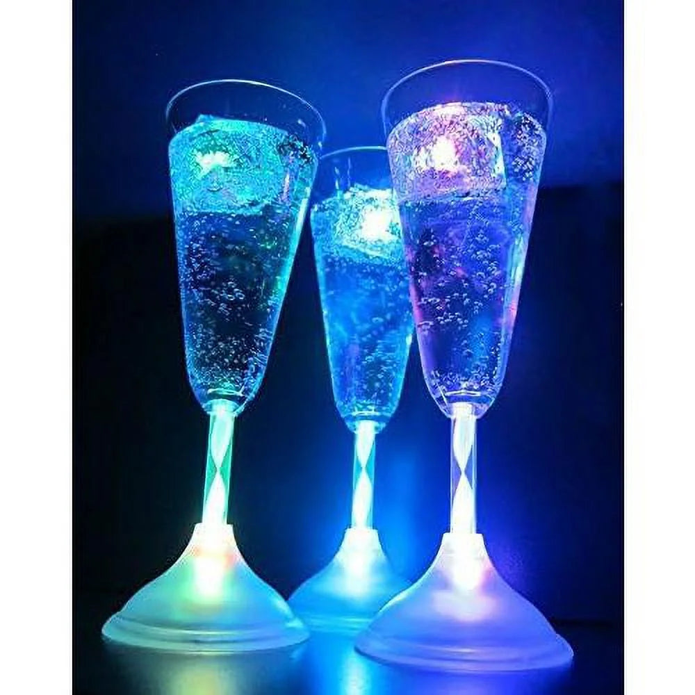 6 Oz LED Light Up Champagne Flutes Set Of 6 U8000